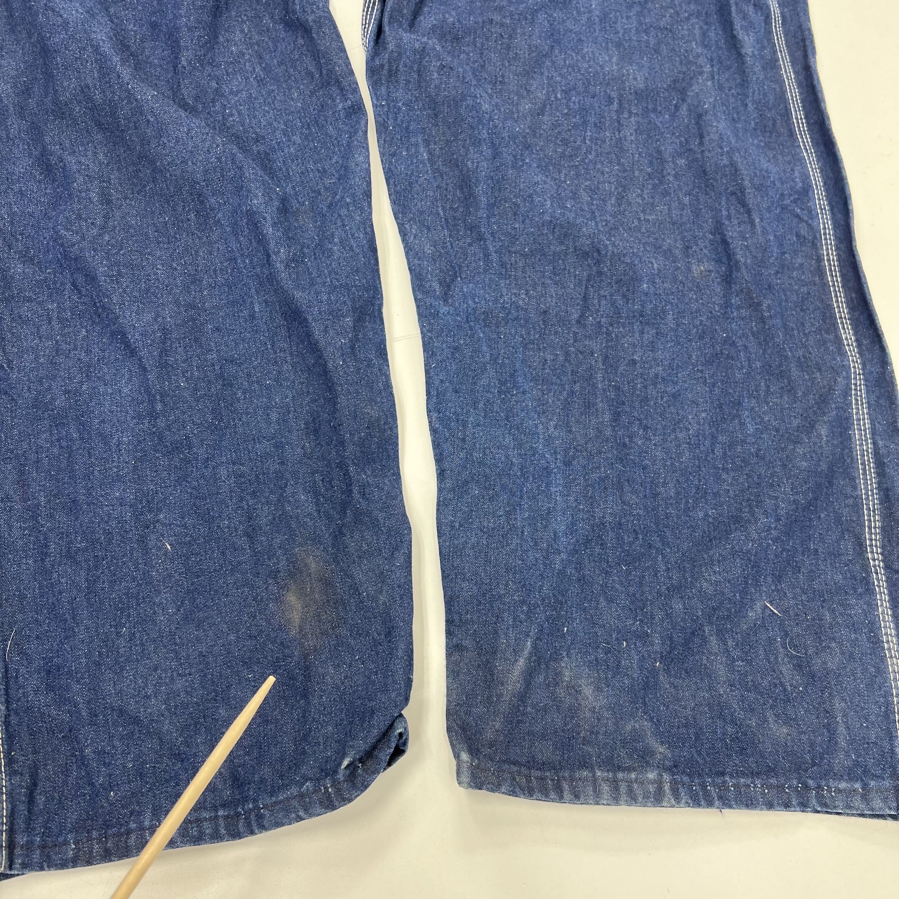 Vintage 90s Key Imperial Blue Denim Workwear Bib Overalls Made in USA Men's