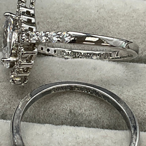 Bomb Party Fashion Rings Jewelry Lot of 5 Silver Tone Sizes 9 and 10