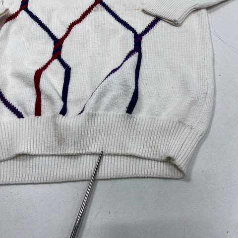 Vintage 90s Pringle Sports Nick Faldo Cotton Argyle Golf Sweater Sz M
