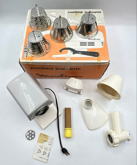 Vintage Moulinex Jeannette Food Processor Multi Grinder Shredder Set With Box