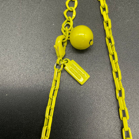 Kate Spade New York Neon Yellow Statement Bib Necklace Geometric Stones 18"