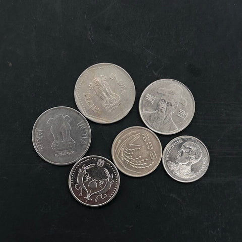 Foreign Coin Lot Japan India Hong Kong Singapore 29 Pieces Mixed Era