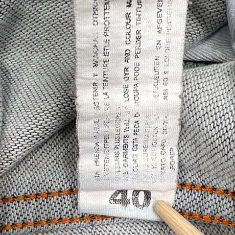 Unbranded Men's Blue Wash Faded Denim Jeans Straight Leg Embroidered Sz 40