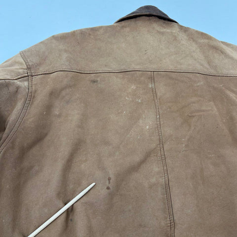 Vintage 80s Urban Cowboy Leather Bomber Flight Jacket Map Lining Distressed Sz L