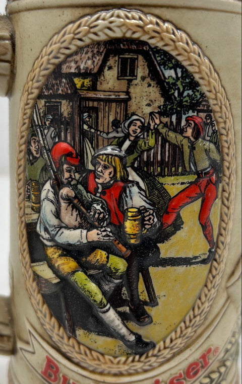 Budweiser Anheuser-Busch Lidded Beer Stein King of Beers Ceramic Relief 10 Inch