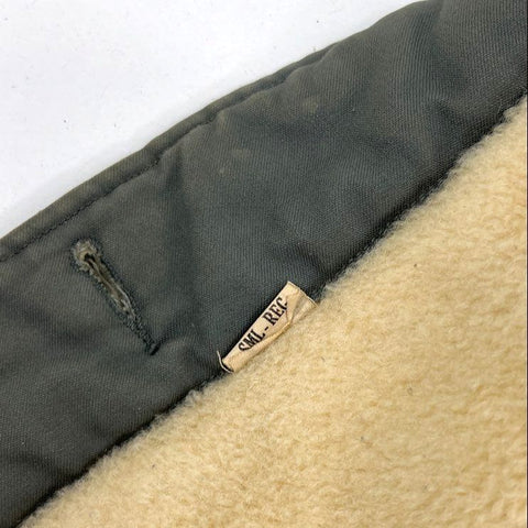 Vintage Military Green Sherpa Lined Quilted Bomber Jacket Liner Men's Small