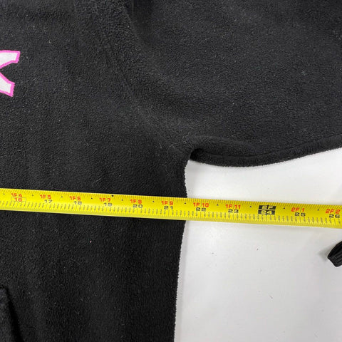 Vintage Y2K Pink Panther Women's Fleece Hoodie Black Embroidered Pullover XL