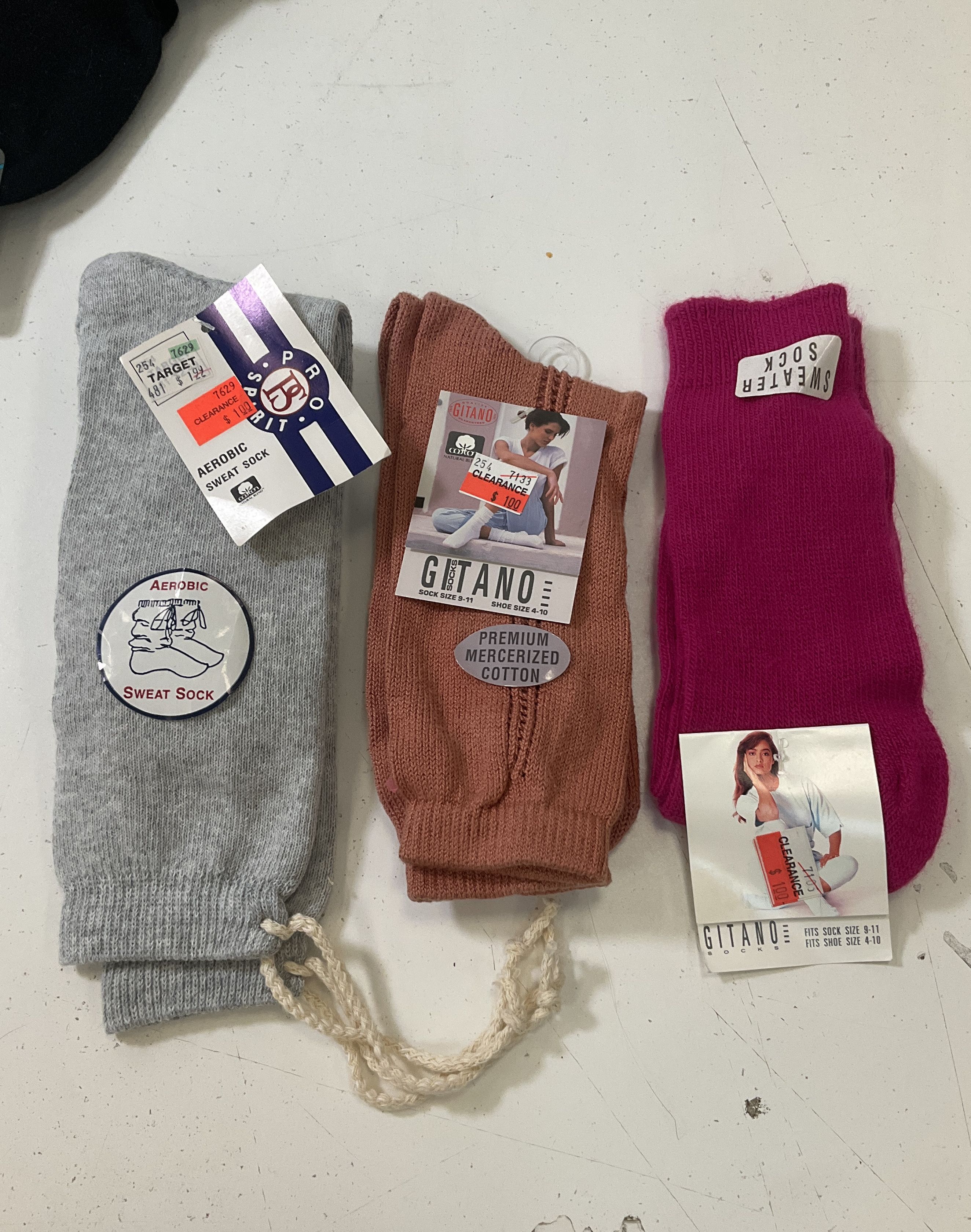 Lot of Vintage Women's Socks Sz 9-11 Gitano Others Sweater Aerobic Slouch NWT