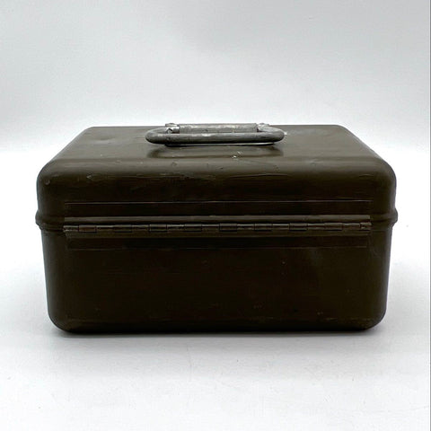 Vintage Military Chest M27 Metal Storage Box Olive Drab 12x7x6 Inch