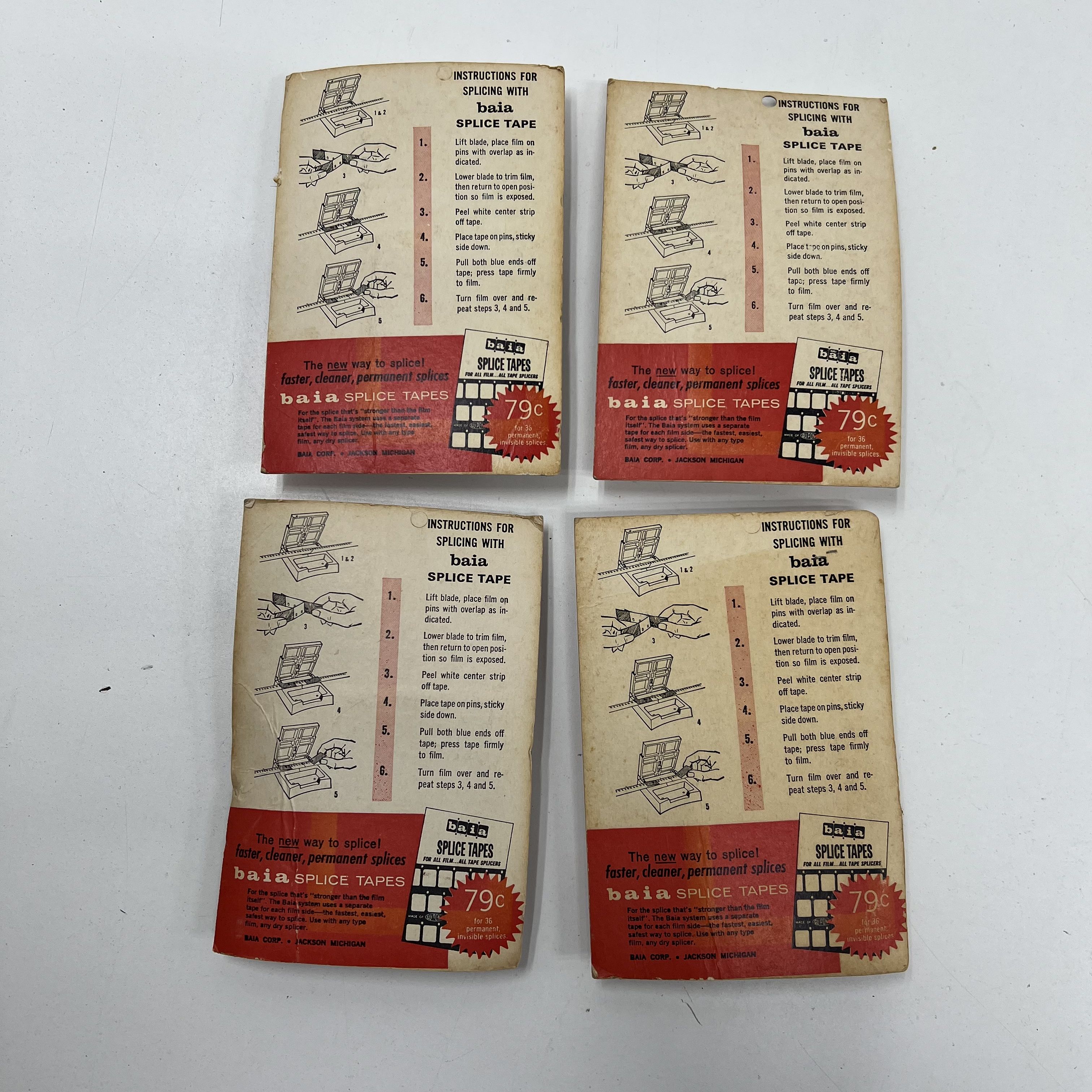 Vintage Baia Uniflex Tape Splicer 8mm 16mm Movie Film Editing Lot of 4