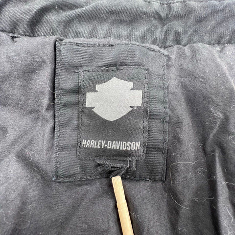 Harley-Davidson Men's Black Quilted Shirt Jacket Snap Front Lined Shacket Size L