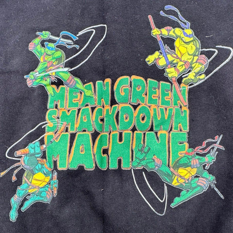 TMNT Kids Black Full Zip Hoodie Vintage Y2K 2003 Smackdown Machine Sz 10/12