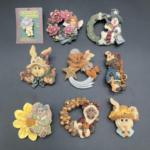 Boyds Bears Pin Lot Bearwear Resin Plush Jewelry Mixed Collection 12 Pieces