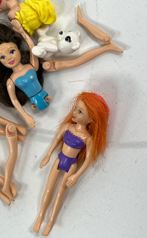 Collectible Mattel Assorted Polly Pocket Dolls Lot For Parts or Repair