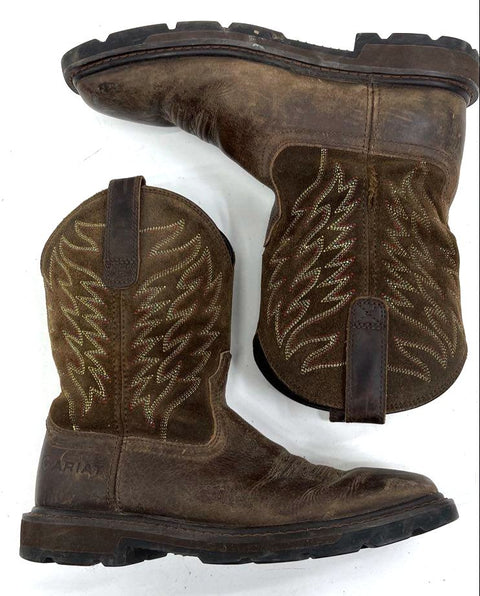 Ariat Anthem Western Work Square Toe Brown Leather Men's Boots Size US 6D