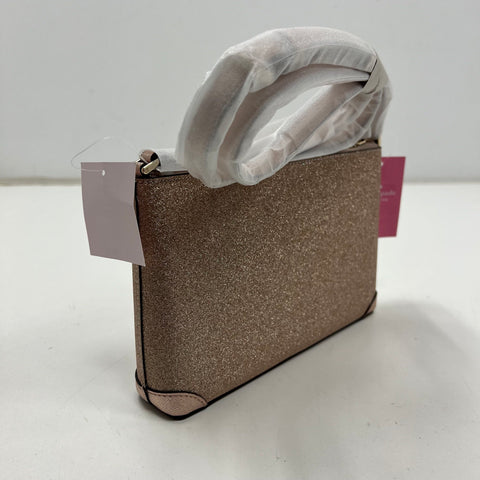 Kate Spade NWT Rose Gold Glitter Fabric Crossbody Bag K4624