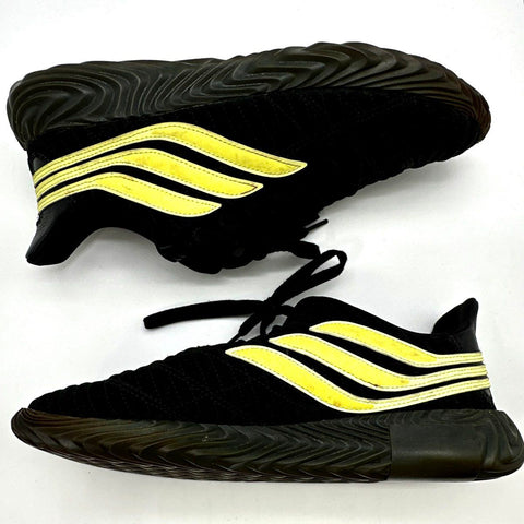 Adidas Sobakov Black Solar Yellow Gum Sole Sneakers Men's Size 10.5