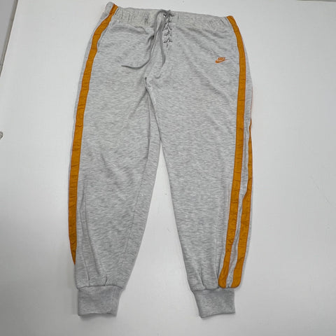 Nike Gray Orange Cross Training Lace Up Side Stripe Joggers Pants Women's L