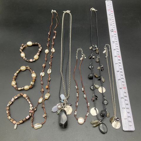J. Jill Boho Jewelry Lot 11pc Necklaces Bracelets Handcrafted Bookmarks