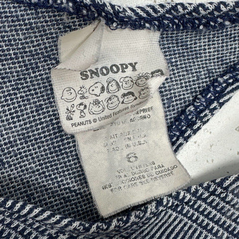 Vintage 90s Snoopy Girls Blue Glen Plaid Jumper Dress Peanuts Made in USA Sz 6