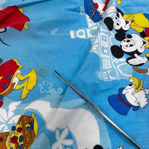 Vintage Disney Sheet Set Mickey Mouse Donald Duck Twin Fitted Flat Muslin 2pc