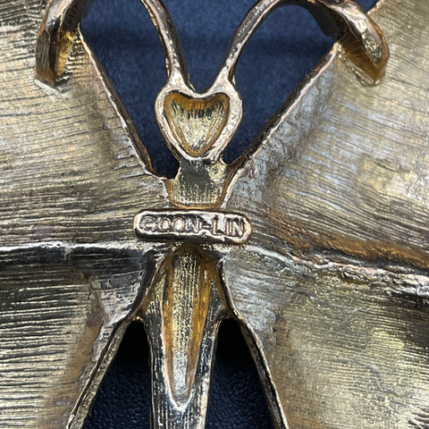 Vintage Gold Tone Animal Brooch Lot of 6 Butterfly Elephant Giraffe