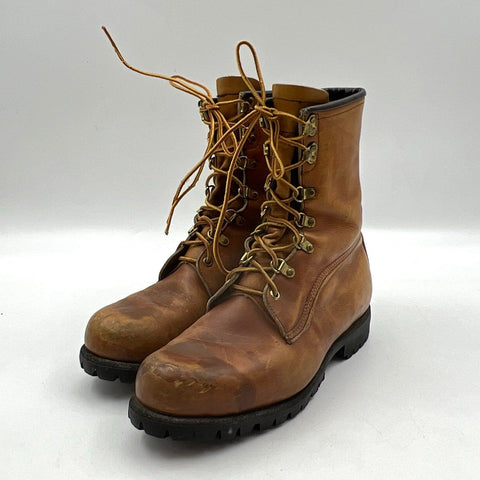 Eddie Bauer Vintage Tan Leather Vibram Sole Work Hiking Boots Men's Size 10.5 D