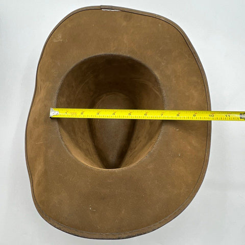 Vintage 80s Brown Suede Western Cowboy Hat Wide Brim Cattleman Sz M
