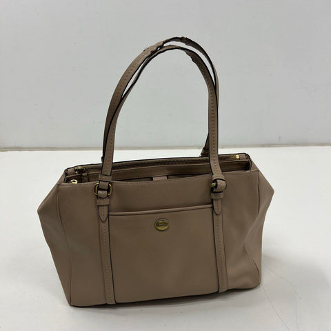 Coach Taupe Leather Peyton Jordan Double Zip Satchel Handbag F25669