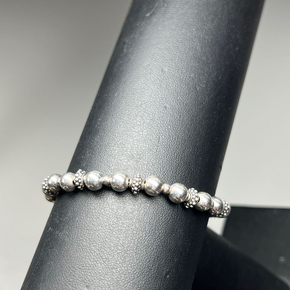 925 Sterling Silver Beaded Bracelet