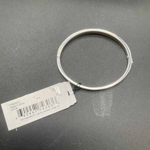 Givenchy Silver Tone Pave Crystal Hinged Bangle Bracelet 6.5" NWT