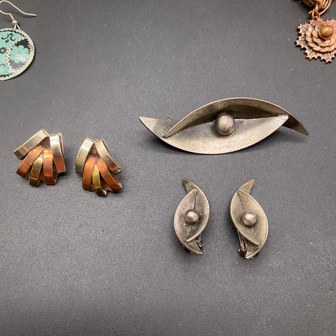 Silver Forest Mid-Century Artisan Bohemian Jewelry Lot 22pc Earrings