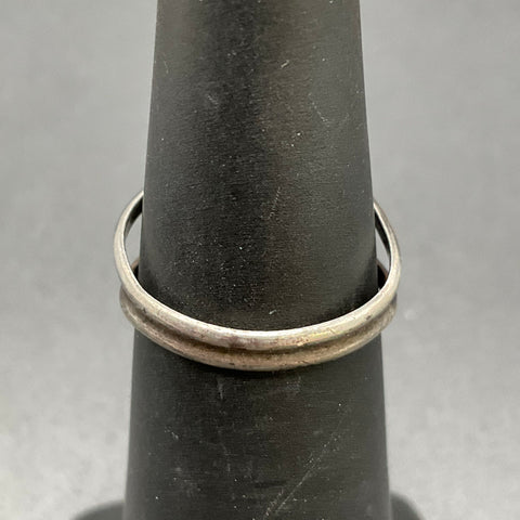 Vintage Mid-Century 900 Coin Silver Inlay Ring Mother of Pearl Turquoise Sz 5.5