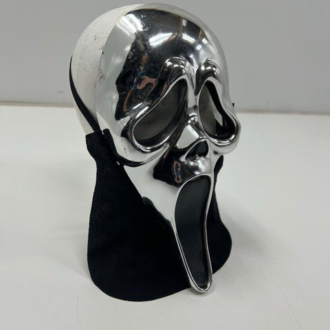 Vintage Easter Unlimited Scream Ghostface Mask Chrome Silver Halloween Costume