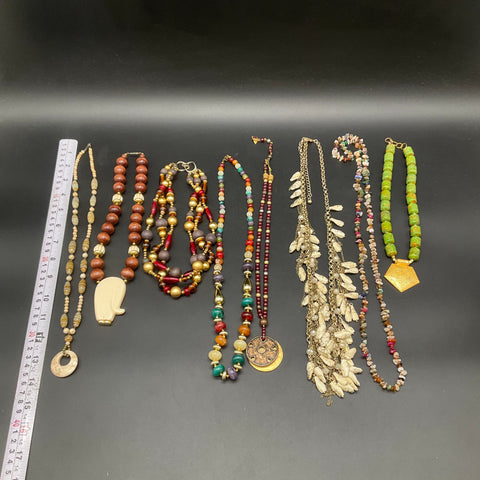 Vintage Boho Costume Jewelry Lot of 8 Liz Claiborne Beaded Sun Bird Pendants