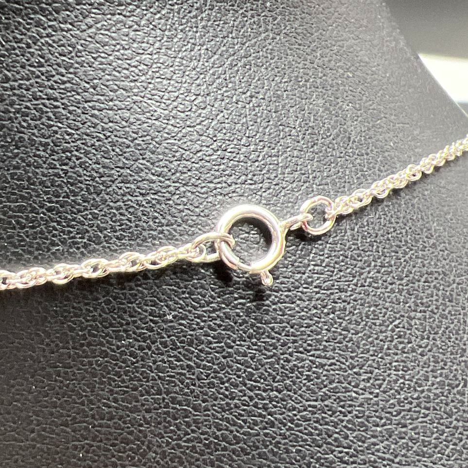 925 Sterling Silver Blue & Clear Gemstone Necklace 2.7g