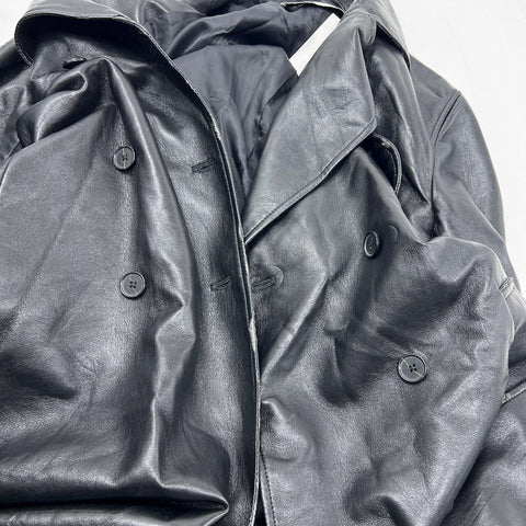 Babaton Women's Black Tabloid Vegan Leather Trench Jacket Sz S NWT