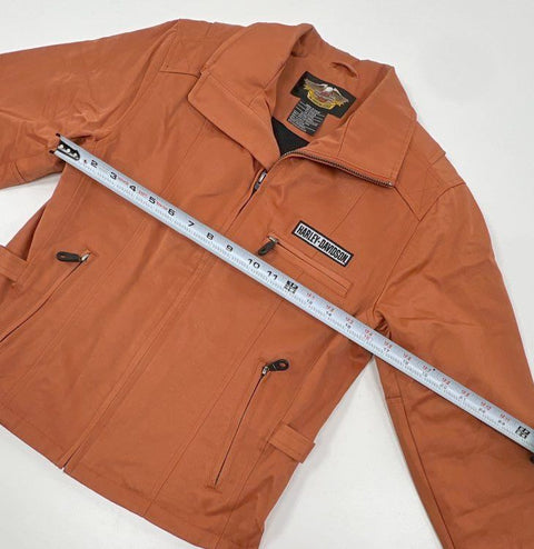 Vintage Harley-Davidson Women's Cotton Nylon Rider Jacket Rust Orange Sz XS