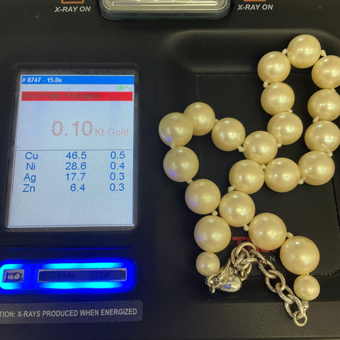 Vintage Carolee Signed Faux Pearl Necklace & Bracelet Set Silver Tone Knotted