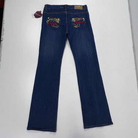 Apple Bottoms Women's Blue Embroidered Bootcut Jeans Size 13/14 NWT