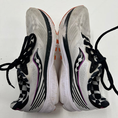 Saucony Ride 14 White Black Checkered Running Sneakers Women's Size 9.5