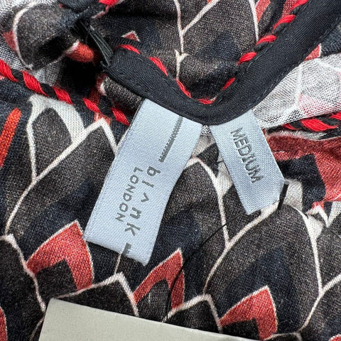 NWT Bl^nk London Red Geometric Sequin Embellished Blouse Top Women's M