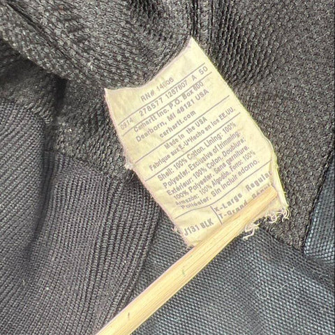 Vintage Carhartt Men's J131 Black Thermal Lined Active Jacket USA Made XL