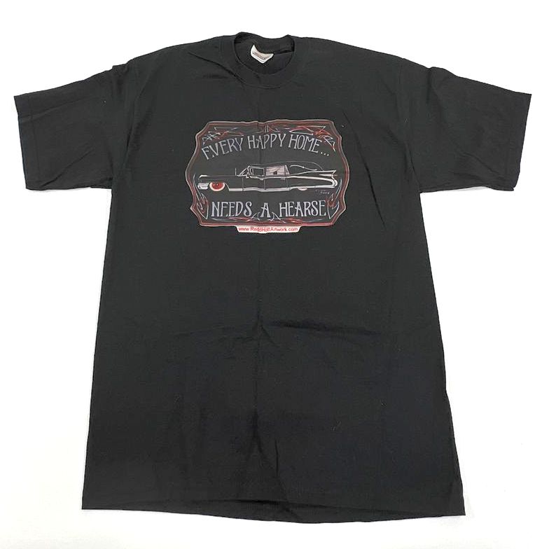 VTG Men's Every Happy Home Needs a Hearse T-shirt Goth Y2K Iron On Size Medium