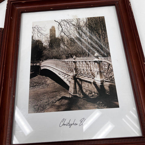 Christopher Bliss Framed B&W Prints Set of 4 Central Park NYC 14x17 Signed 2001