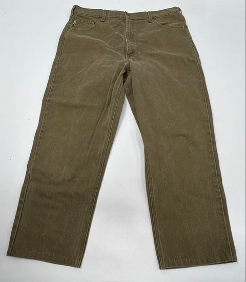Carhartt Men's Relaxed Straight Leg Jeans Faded Olive Green Work Pants 40x32