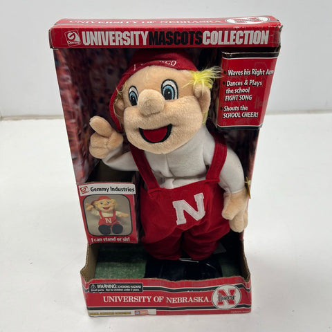 Vintage Gemmy Herbie Husker Nebraska Cornhuskers Animated Mascot Figure In Box