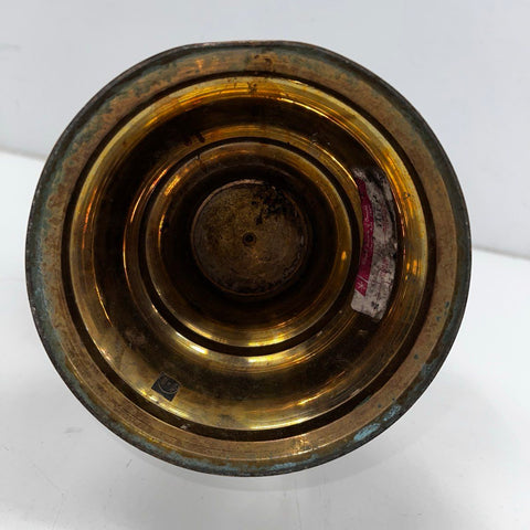 Vintage Large Brass Vase Scalloped Rim Flared Neck Made in India 20 Inch