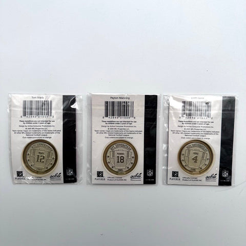NFL Football Medallion Lot 2005 Superstars Brady Manning Favre 3 Coins New