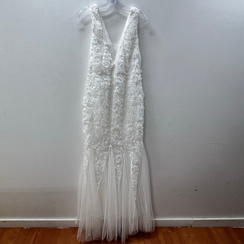 Faeriesty Ziya 3D Floral Applique Mermaid Wedding Dress Formal Gown Sz L